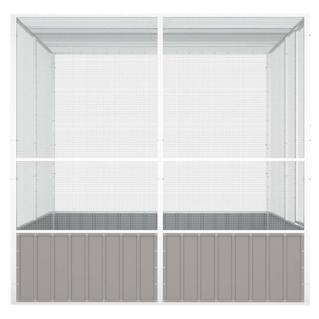szürke horganyzott acél madárketrec 213,5x217,5x211,5 cm