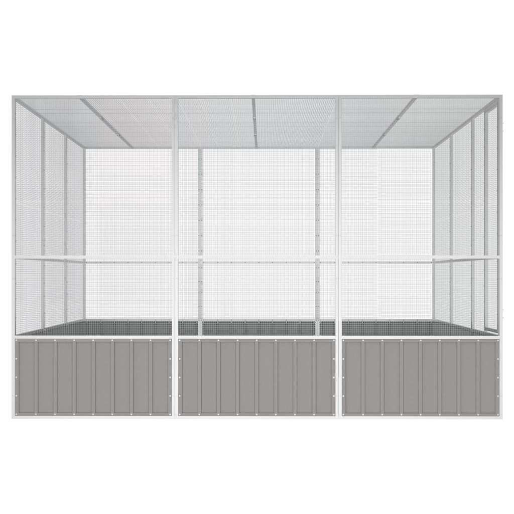 szürke horganyzott acél madárketrec 302,5x324,5x211,5 cm