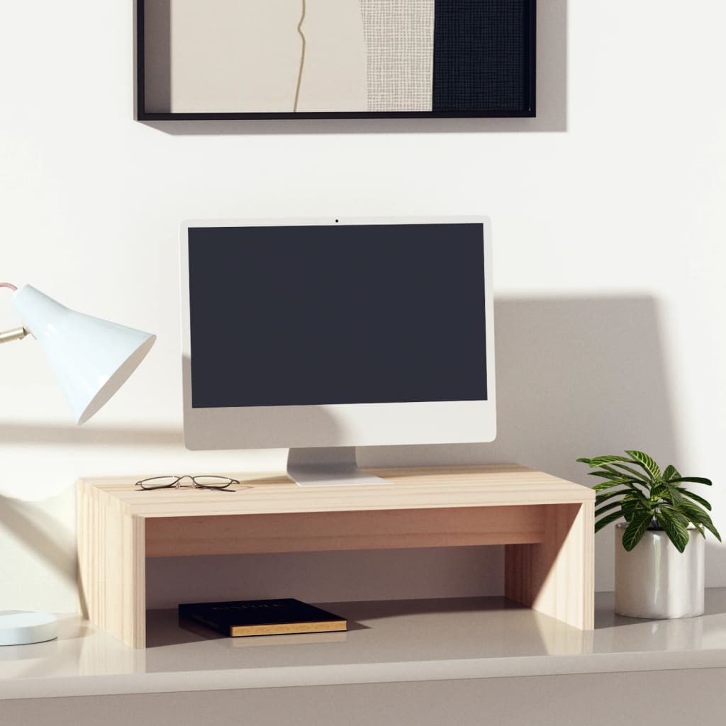 tömör fenyőfa monitorállvány 50x27x15 cm