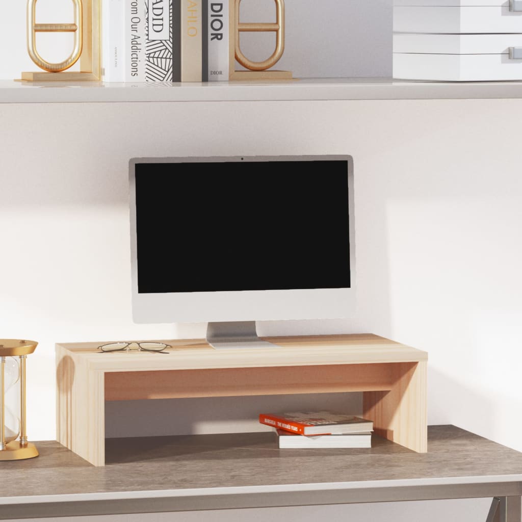 tömör fenyőfa monitorállvány 50x27x15 cm