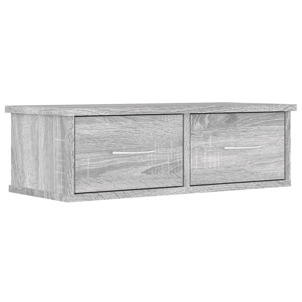 szürke sonoma színű szerelt fa faliszekrény 60 x 26 x 18,5 cm