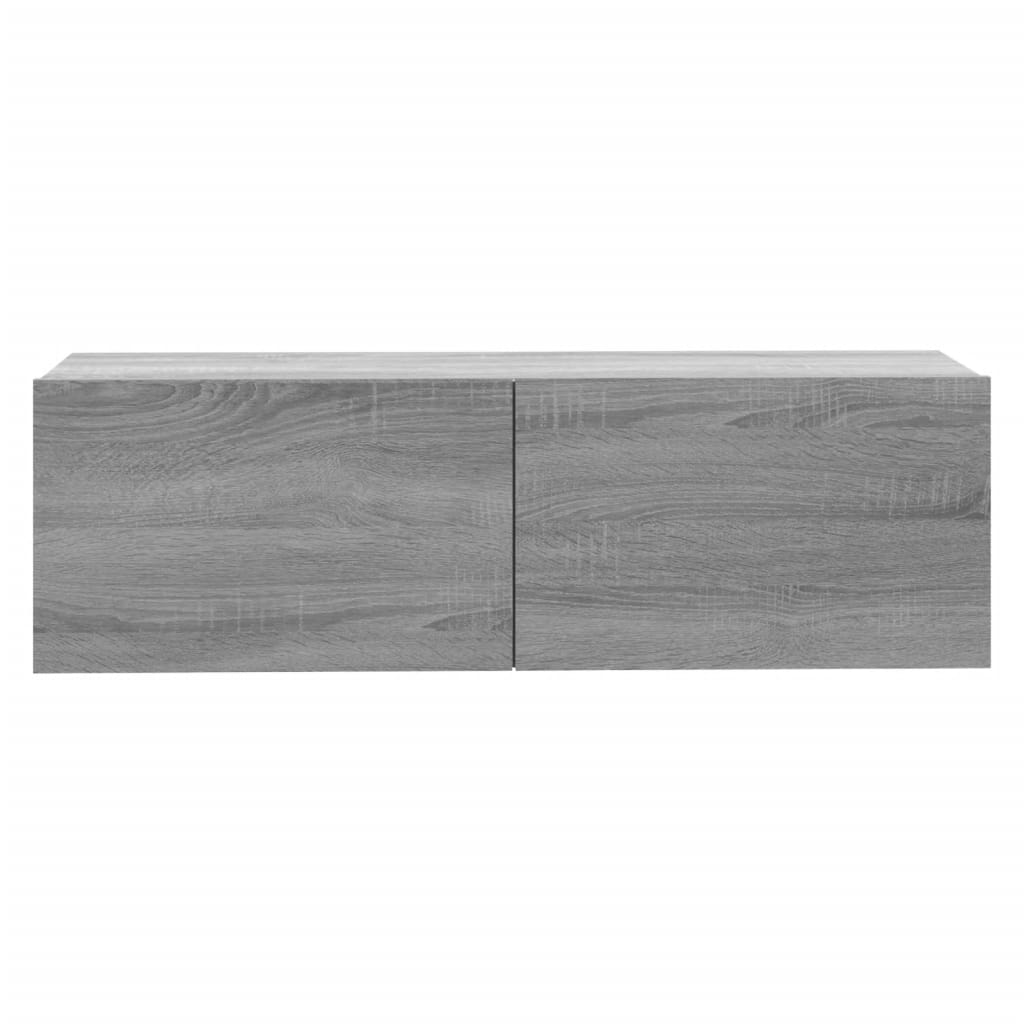 szürke sonoma színű szerelt fa TV-szekrény 100 x 30 x 30 cm