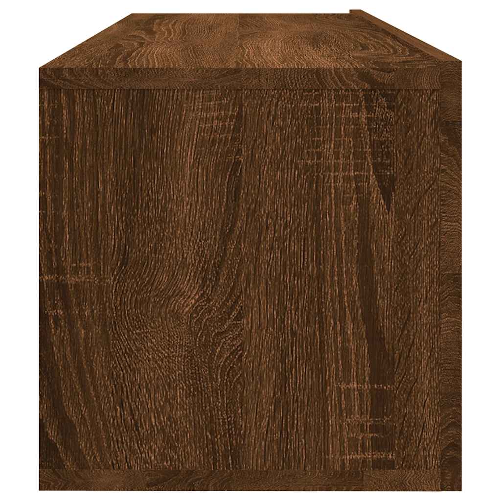 barna tölgyszínű szerelt fa fali TV-szekrény 100 x 30 x 30 cm