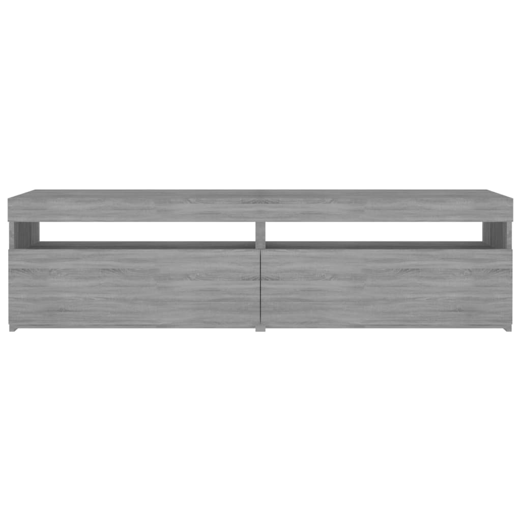 2 db füstös tölgy színű TV-szekrény LED-ekkel 75 x 35 x 40 cm
