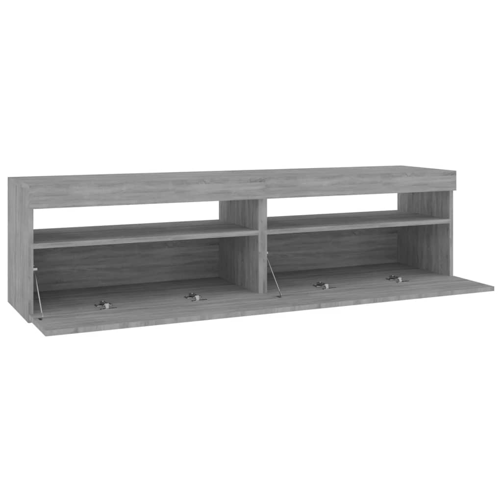 2 db füstös tölgy színű TV-szekrény LED-ekkel 75 x 35 x 40 cm