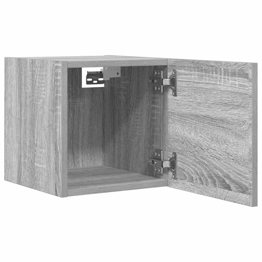 2 db szürke sonoma színű fali TV-szekrény 30,5 x 30 x 30 cm