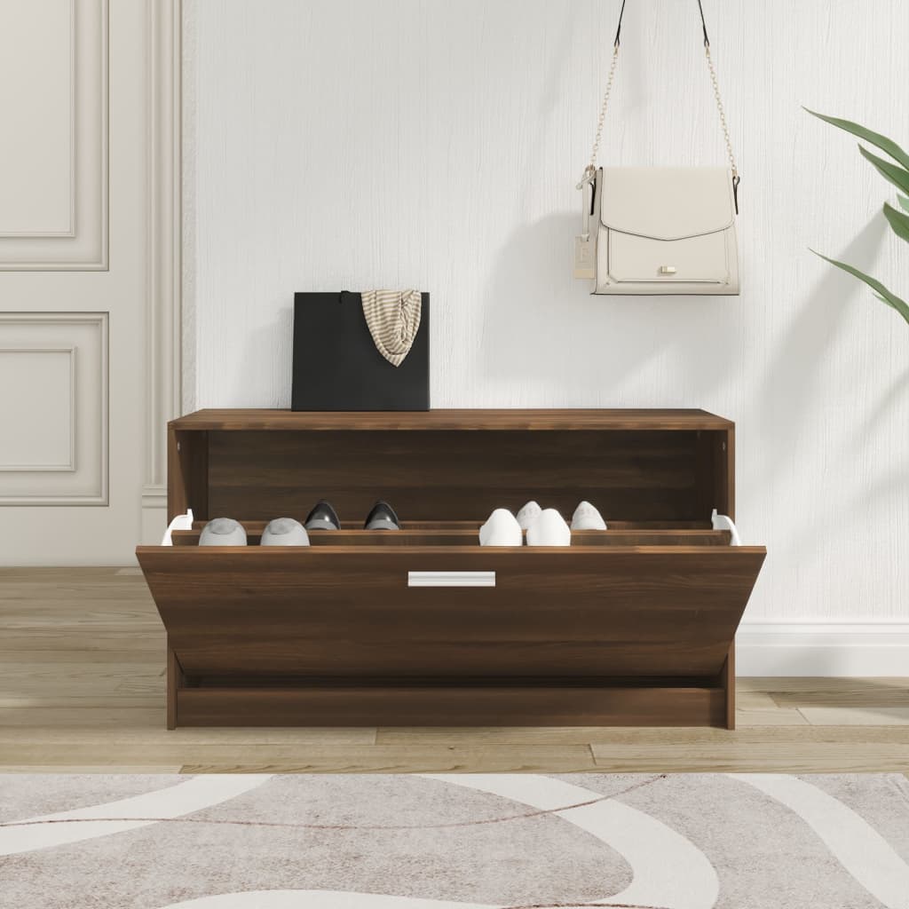 barna tölgyszínű szerelt fa cipőtároló pad 80 x 24 x 45 cm
