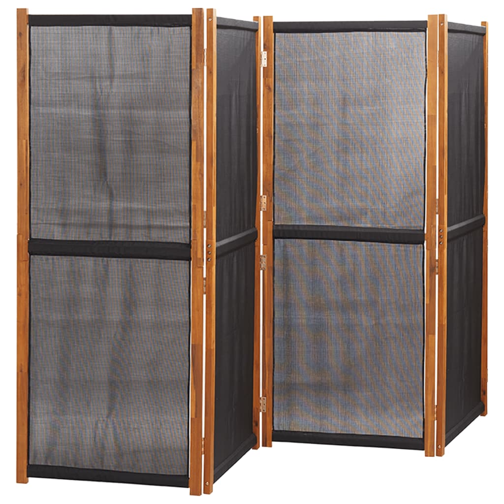 fekete 4 paneles térelválasztó 280x180 cm