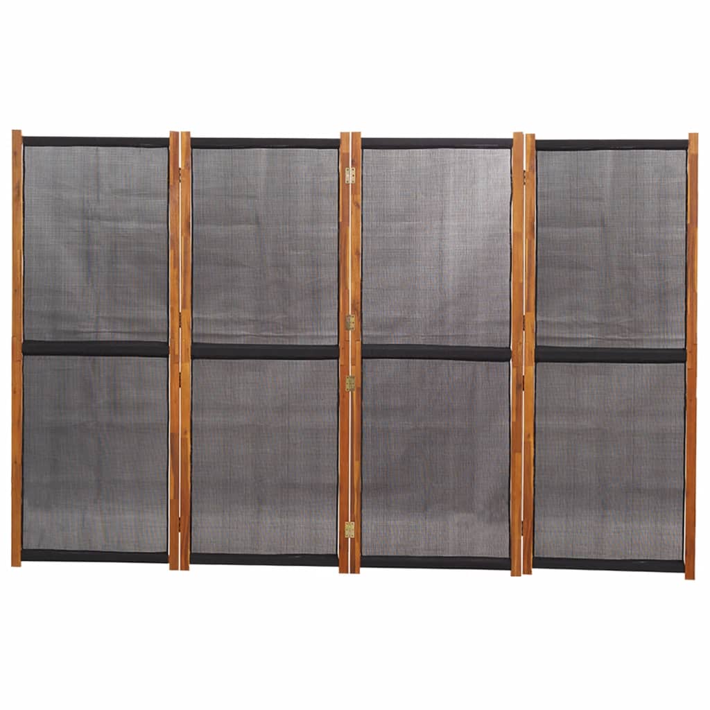 fekete 4 paneles térelválasztó 280x180 cm
