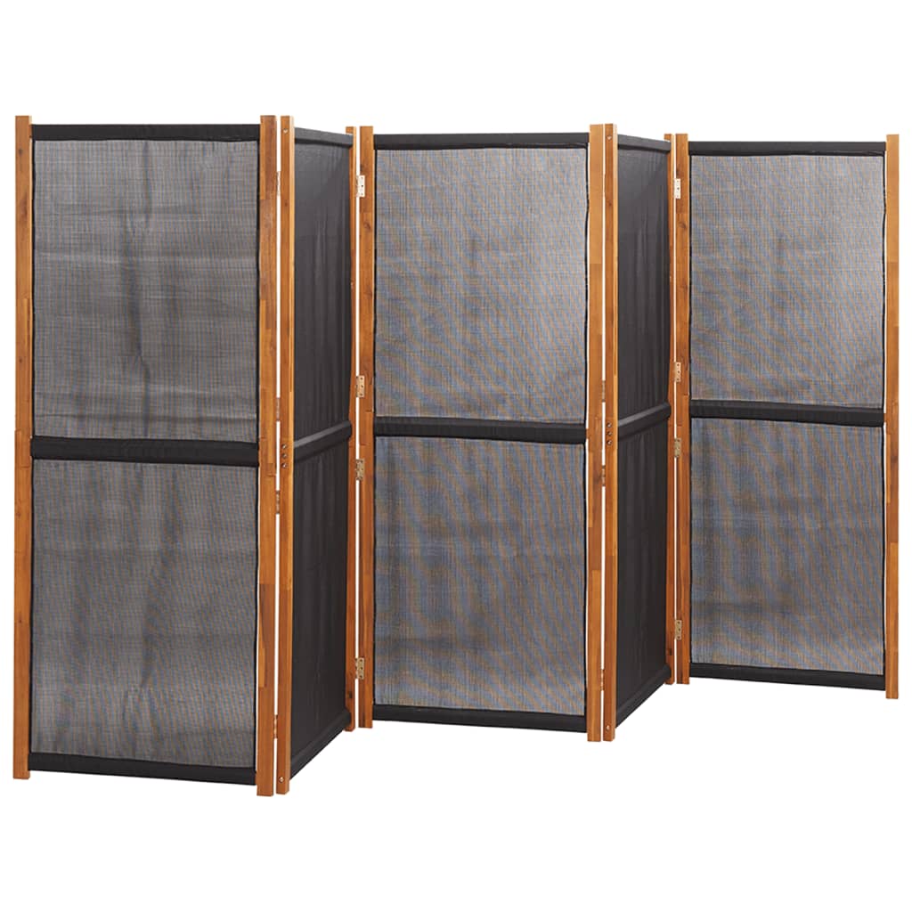 fekete 5 paneles térelválasztó 350x180 cm