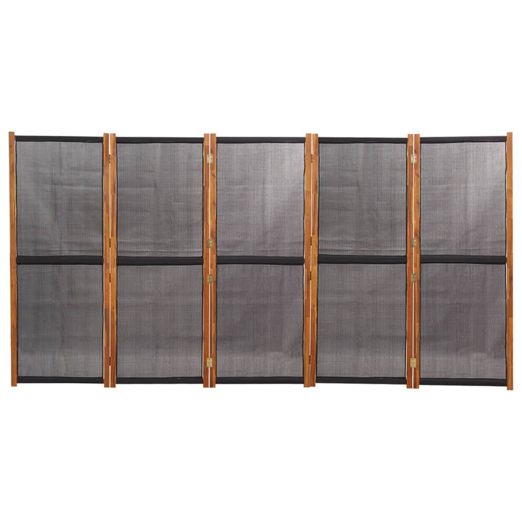 fekete 5 paneles térelválasztó 350x180 cm