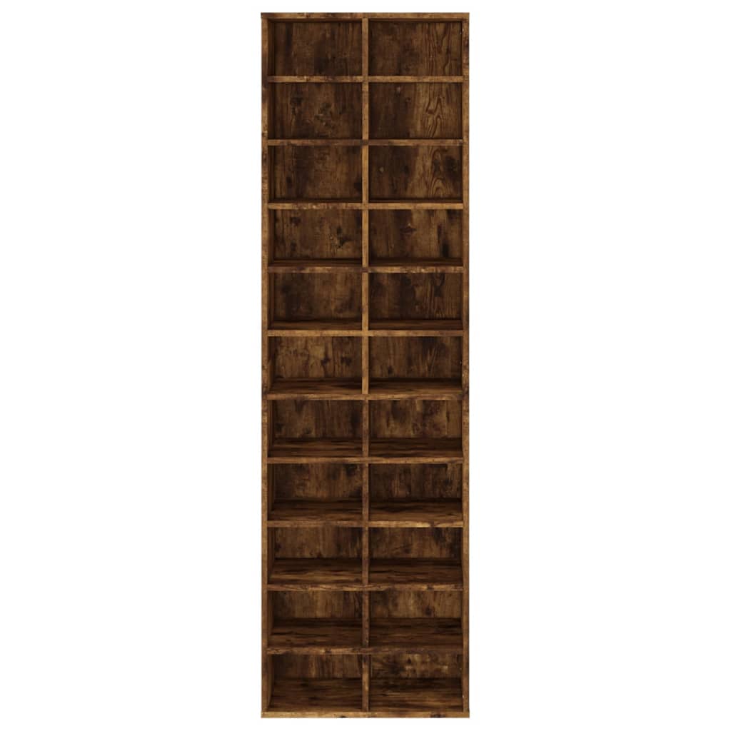 füstös tölgy színű szerelt fa cipősszekrény 54 x 34 x 183 cm