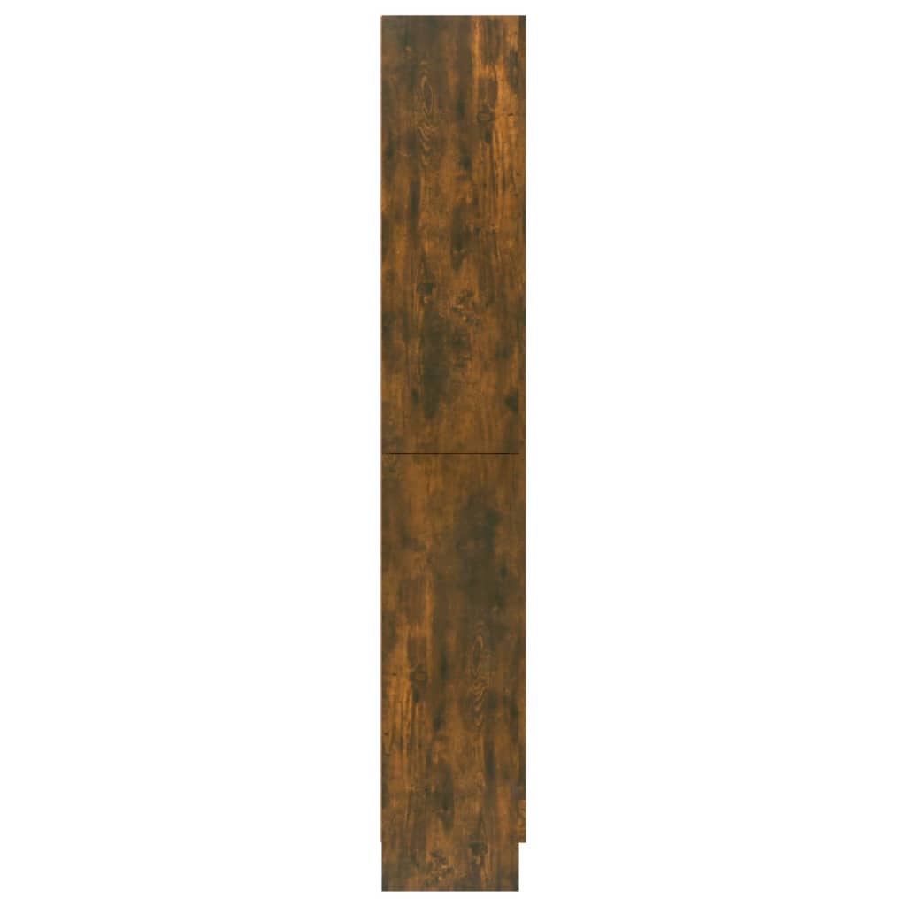 füstös tölgyszínű szerelt fa vitrinszekrény 82,5x30,5x185 cm