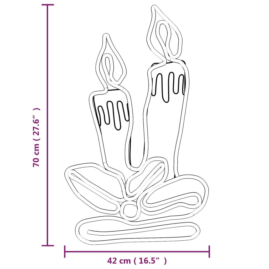 karácsonyi gyertyafigura 144 LED-del 70 x 42 cm