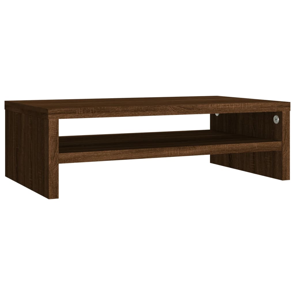 barna tölgy színű szerelt fa monitorállvány 42x24x13 cm