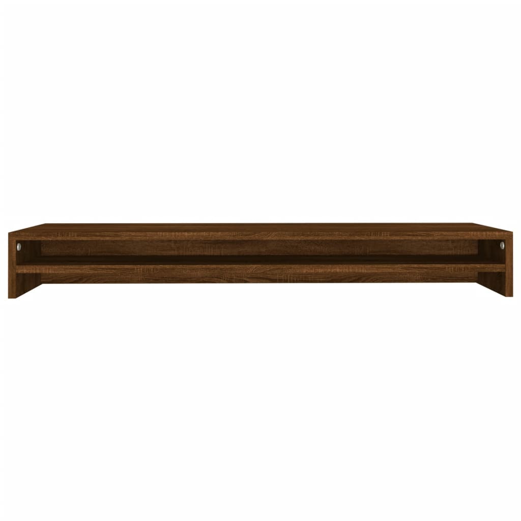 barna tölgy színű szerelt fa monitorállvány 100 x 24 x 13 cm
