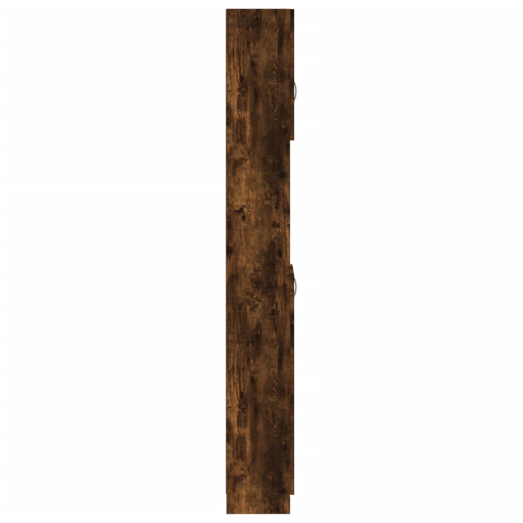 füstös tölgy színű szerelt fa fürdőszobaszekrény 32x25,5x190 cm