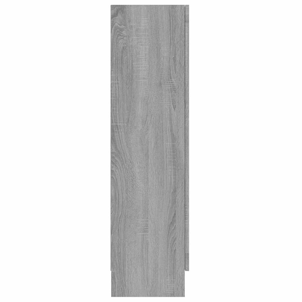 szürke sonoma színű szerelt fa vitrinszekrény 82,5x30,5x115 cm