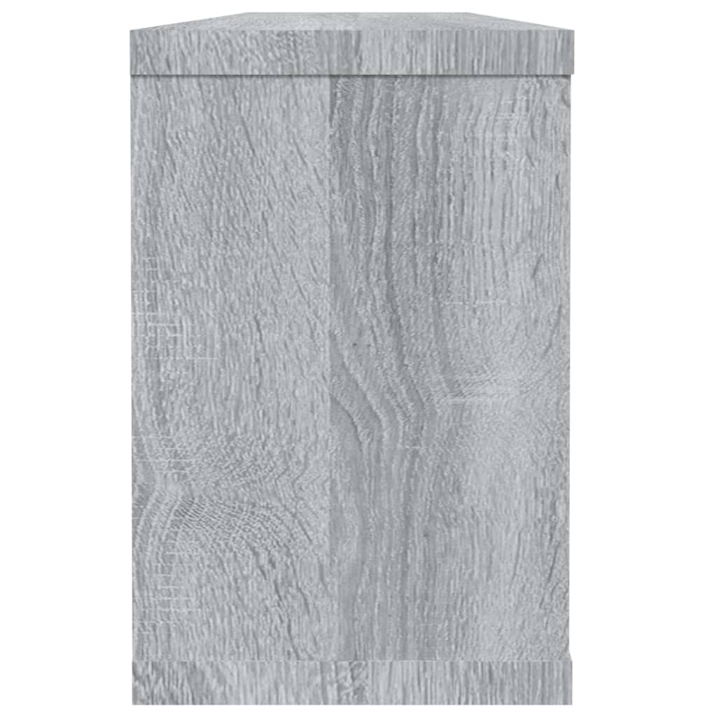 6 db szürke sonoma színű szerelt fa fali kockapolc 60x15x23 cm