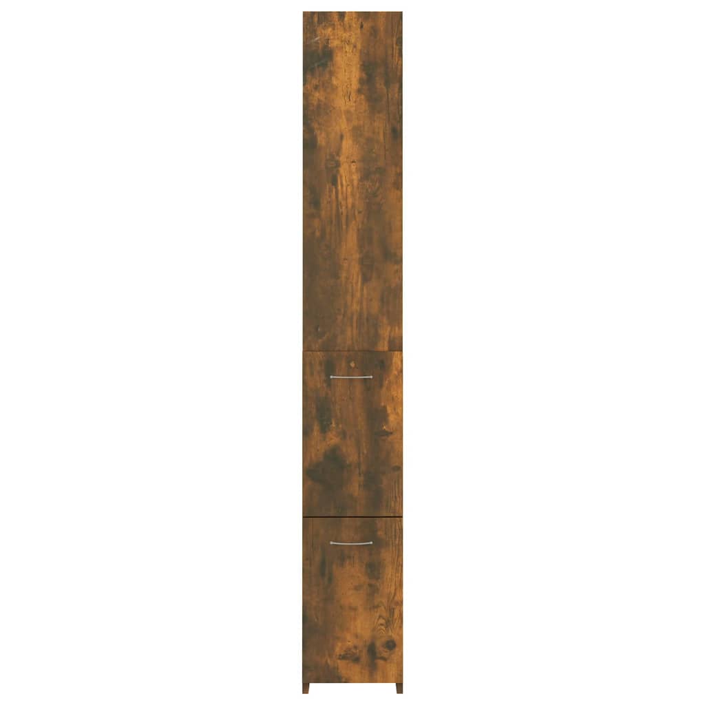 füstös tölgy színű szerelt fa fürdőszobaszekrény 25x26,5x170 cm