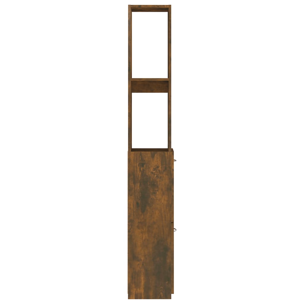 füstös tölgy színű szerelt fa fürdőszobaszekrény 25x26,5x170 cm