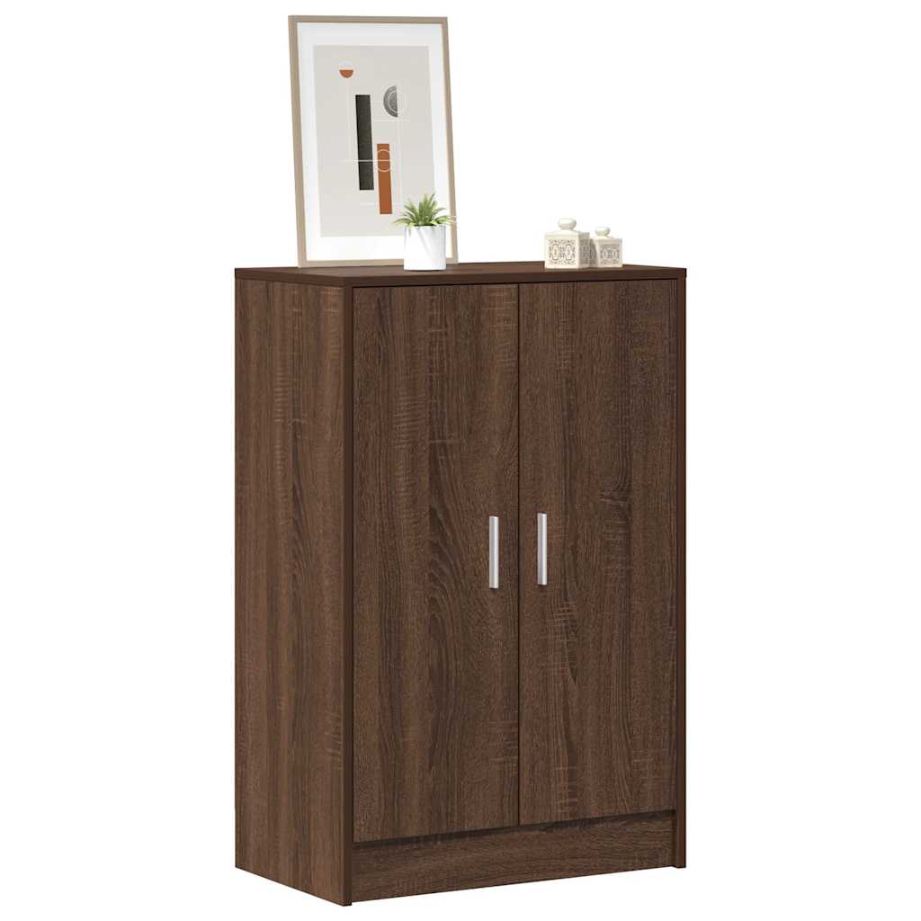 barna tölgyszínű szerelt fa cipősszekrény 60 x 35 x 92 cm