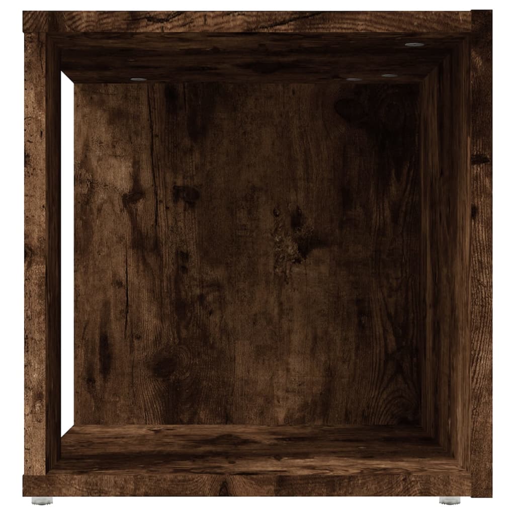 füstös tölgy színű szerelt fa kisasztal 33 x 33 x 34,5 cm