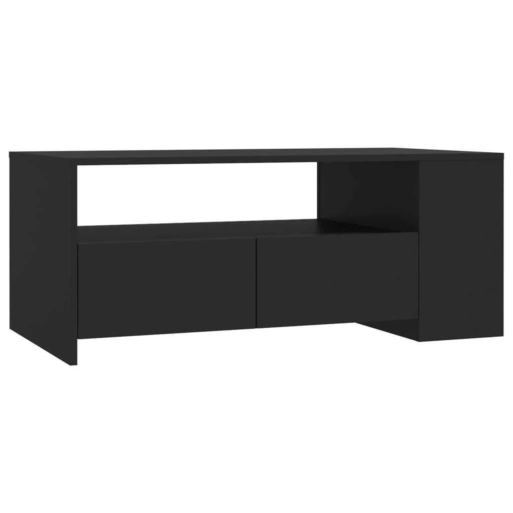 fekete szerelt fa dohányzóasztal 102 x 55 x 42 cm