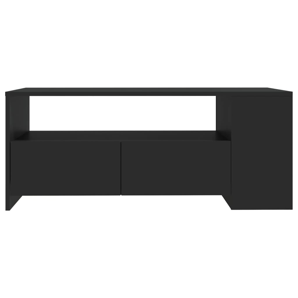 fekete szerelt fa dohányzóasztal 102 x 55 x 42 cm