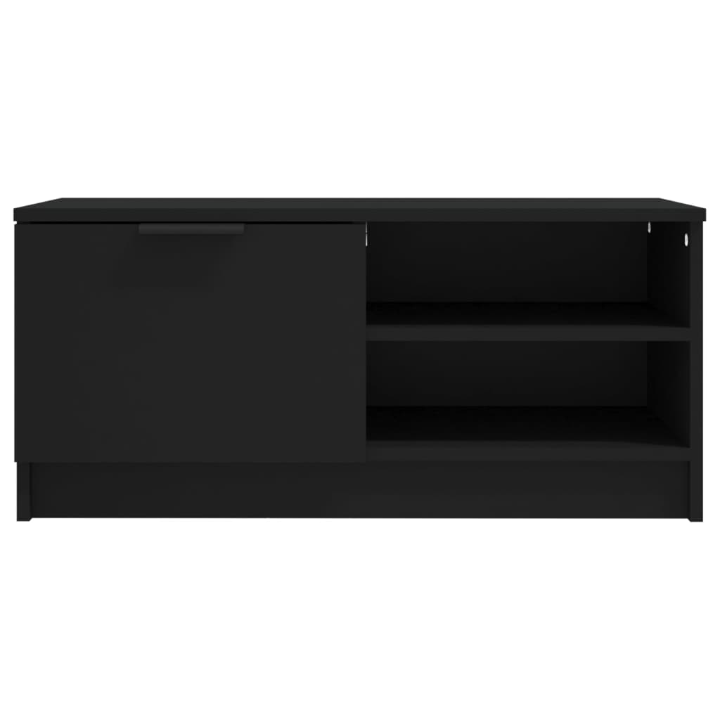 fekete szerelt fa TV-szekrény 80 x 35 x 36,5 cm