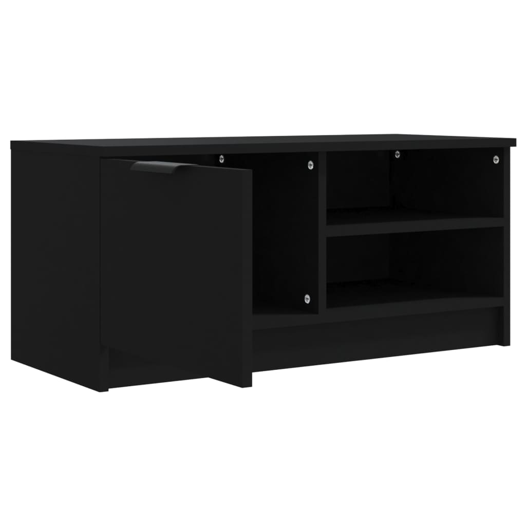 fekete szerelt fa TV-szekrény 80 x 35 x 36,5 cm
