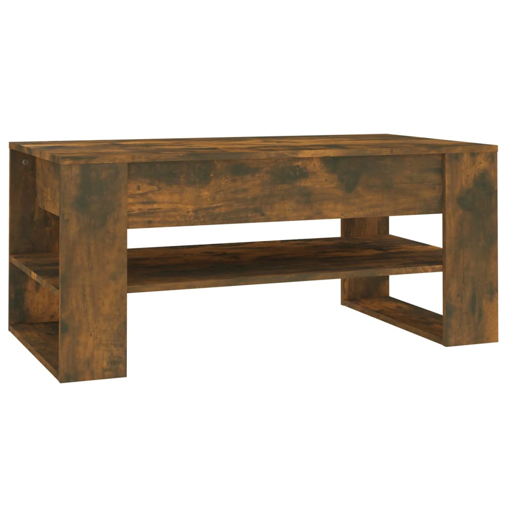 füstös tölgy színű szerelt fa dohányzóasztal 102 x 55 x 45 cm