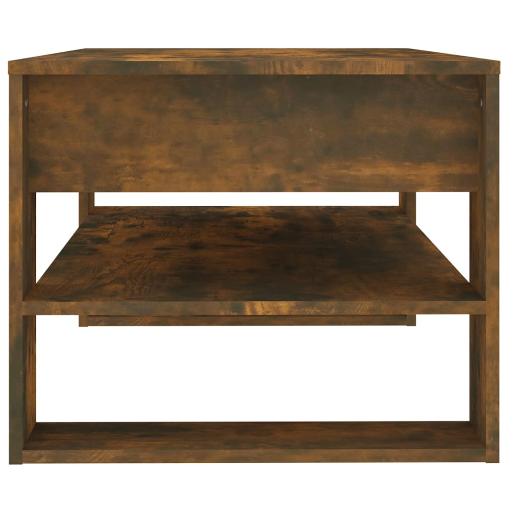 füstös tölgy színű szerelt fa dohányzóasztal 102 x 55 x 45 cm