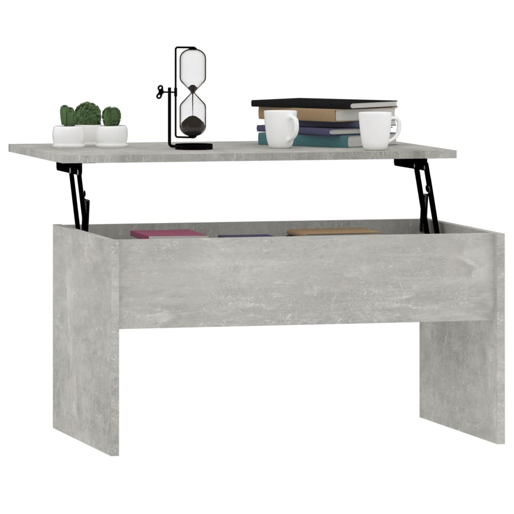 betonszürke szerelt fa dohányzóasztal 80 x 50,5 x 41,5 cm