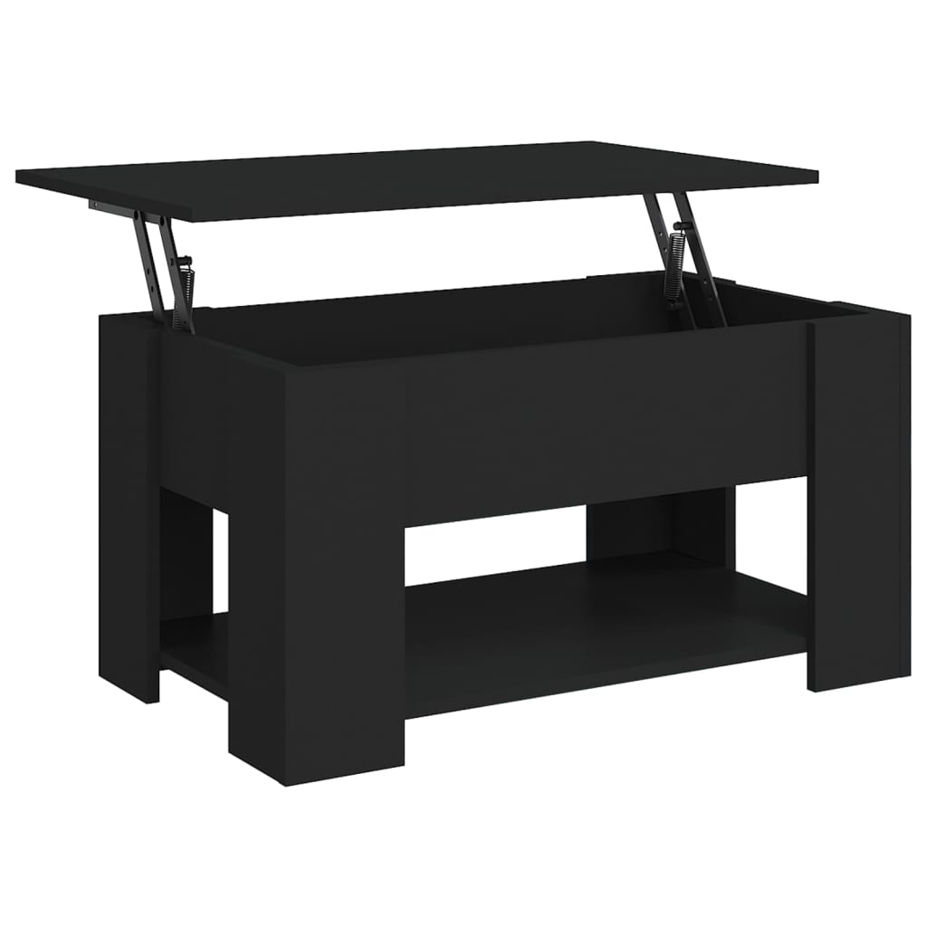 fekete szerelt fa dohányzóasztal 79 x 49 x 41 cm