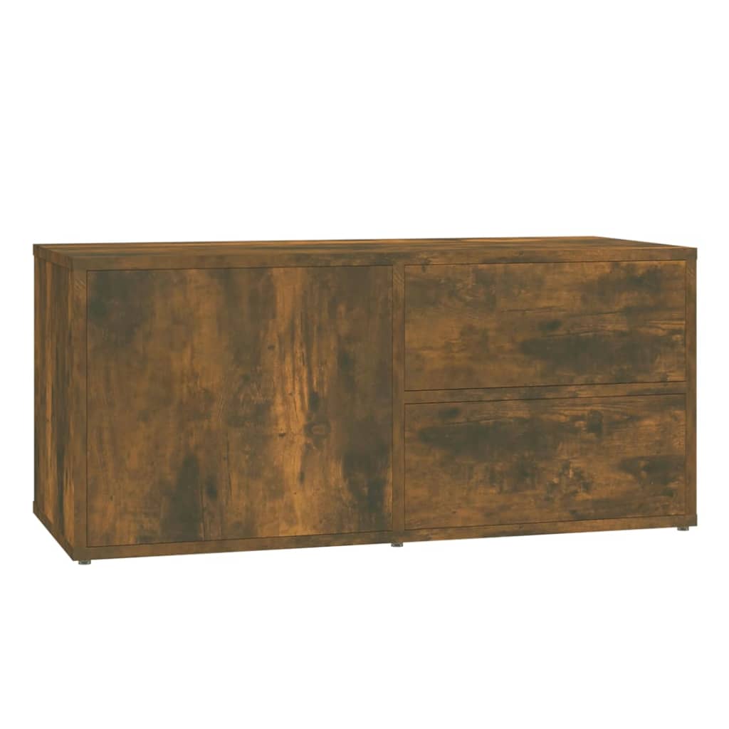 füstös tölgy színű szerelt fa TV-szekrény 80 x 34 x 36 cm
