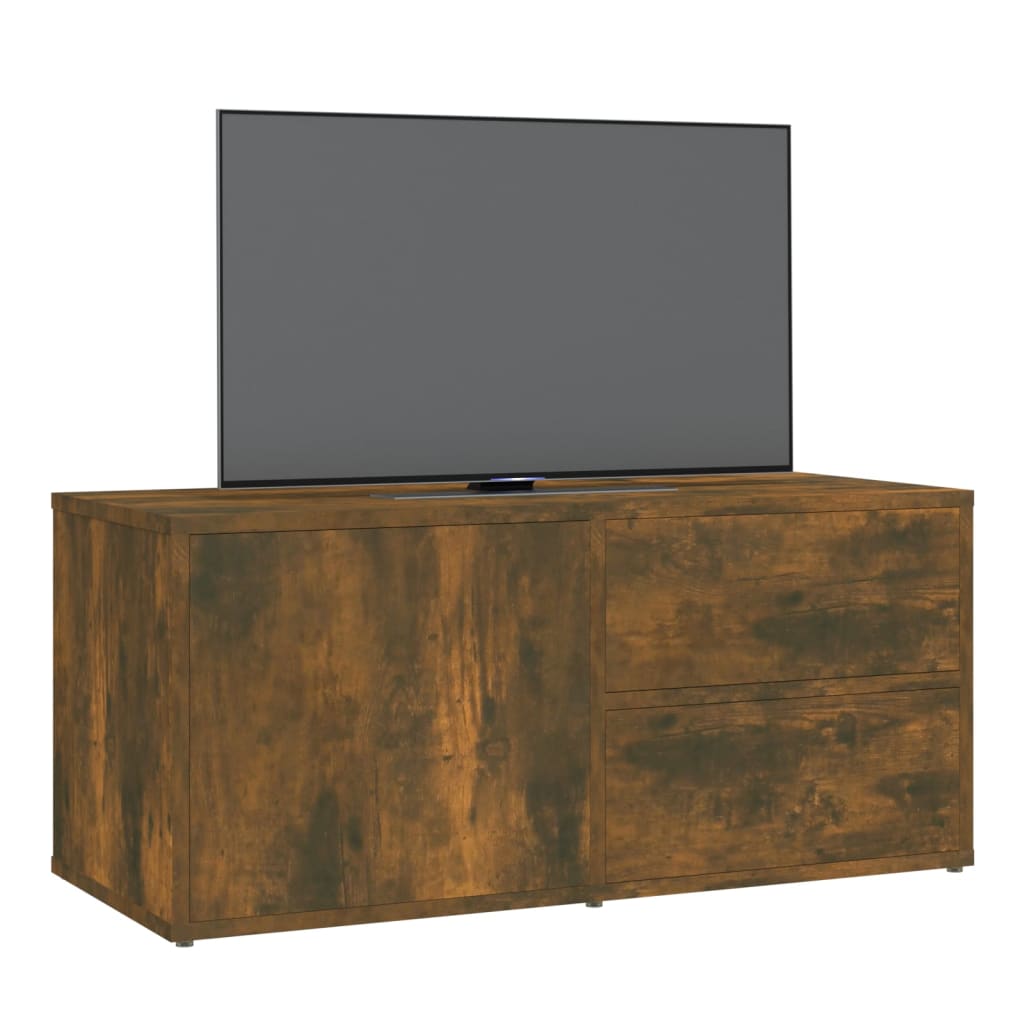 füstös tölgy színű szerelt fa TV-szekrény 80 x 34 x 36 cm