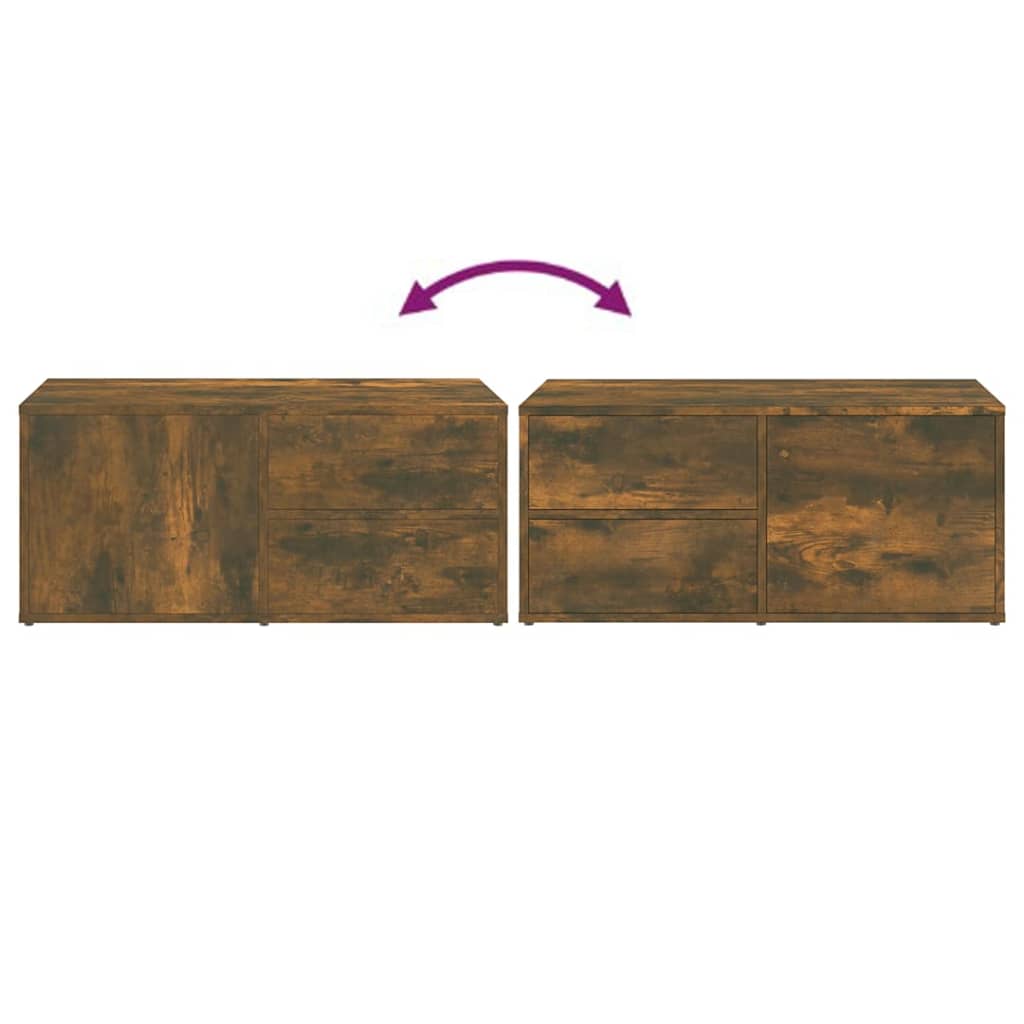 füstös tölgy színű szerelt fa TV-szekrény 80 x 34 x 36 cm