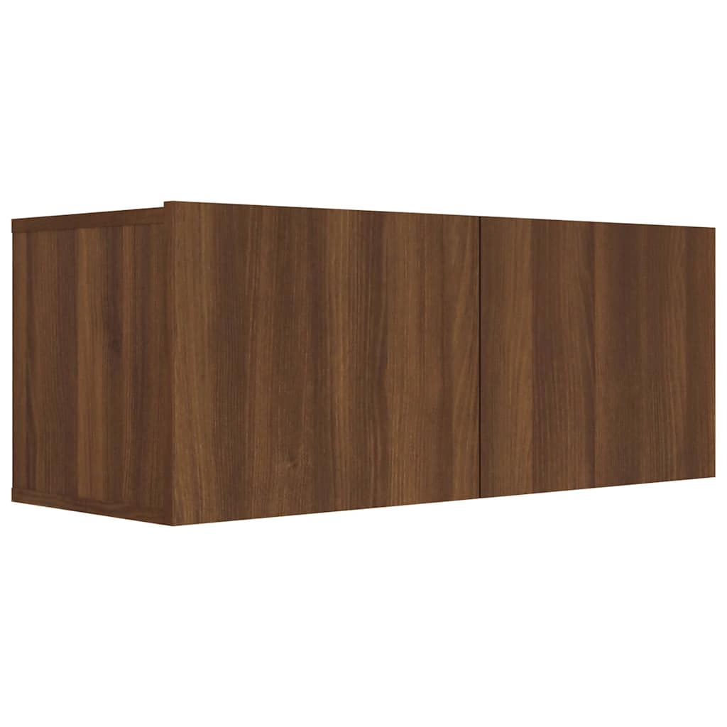 barna tölgy színű szerelt fa TV-szekrény 80 x 30 x 30 cm