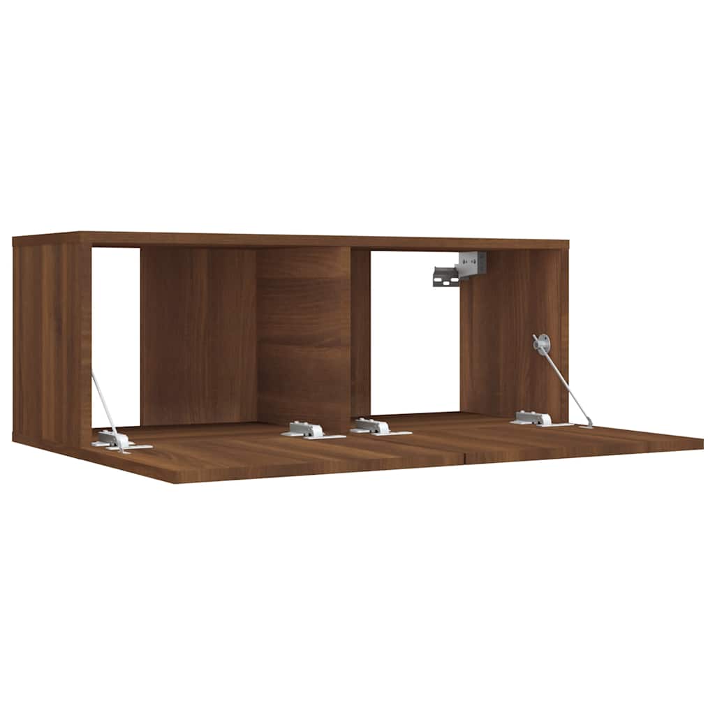 barna tölgy színű szerelt fa TV-szekrény 80 x 30 x 30 cm