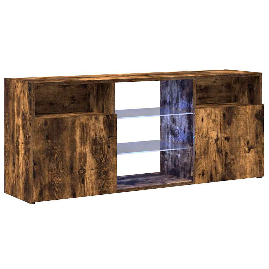 füstös tölgy színű LED-es TV-szekrény 120 x 30 x 50 cm