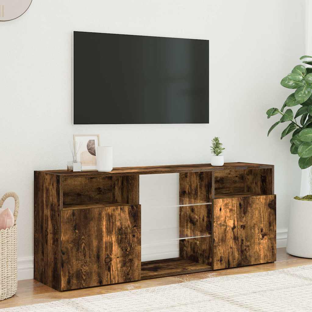 füstös tölgy színű LED-es TV-szekrény 120 x 30 x 50 cm