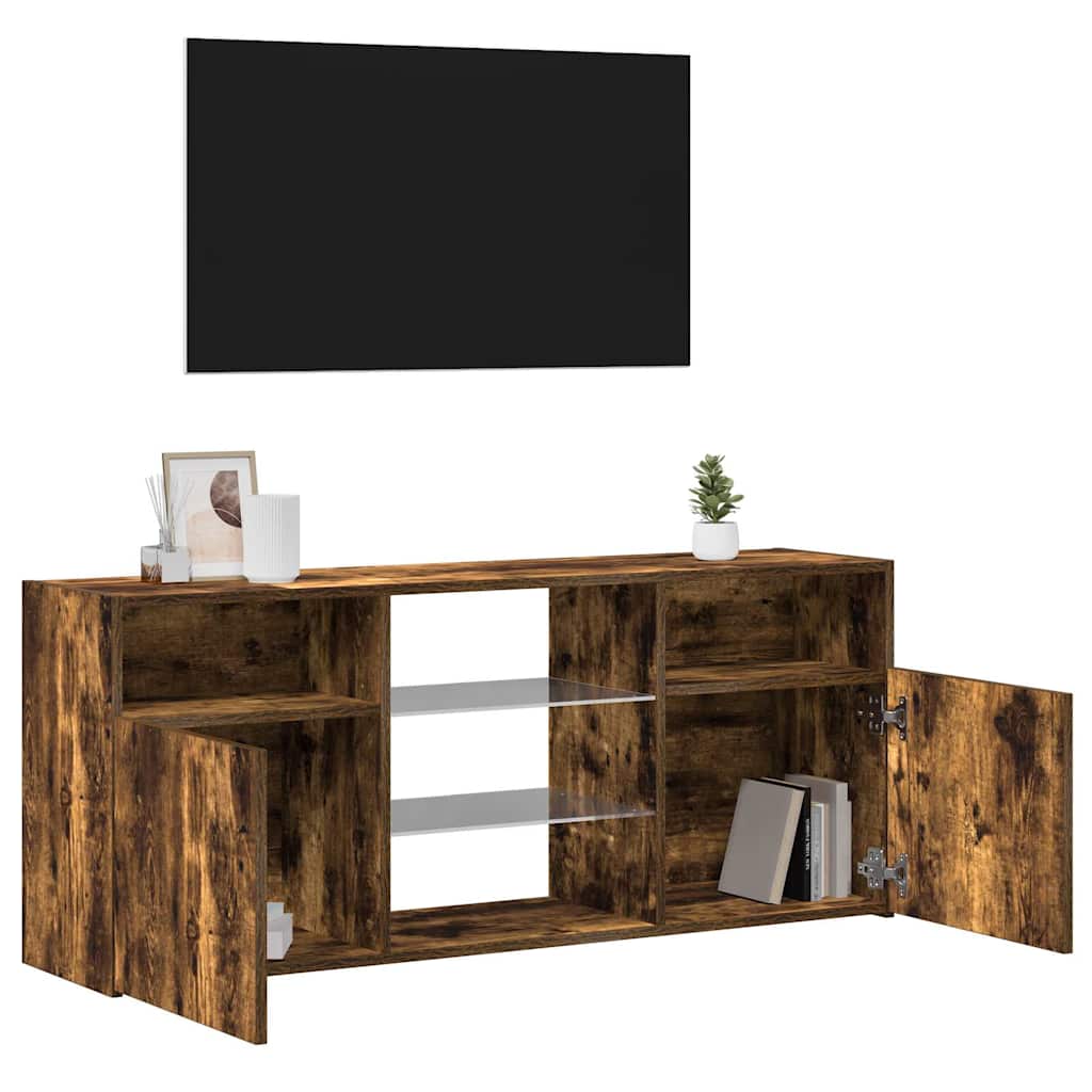 füstös tölgy színű LED-es TV-szekrény 120 x 30 x 50 cm