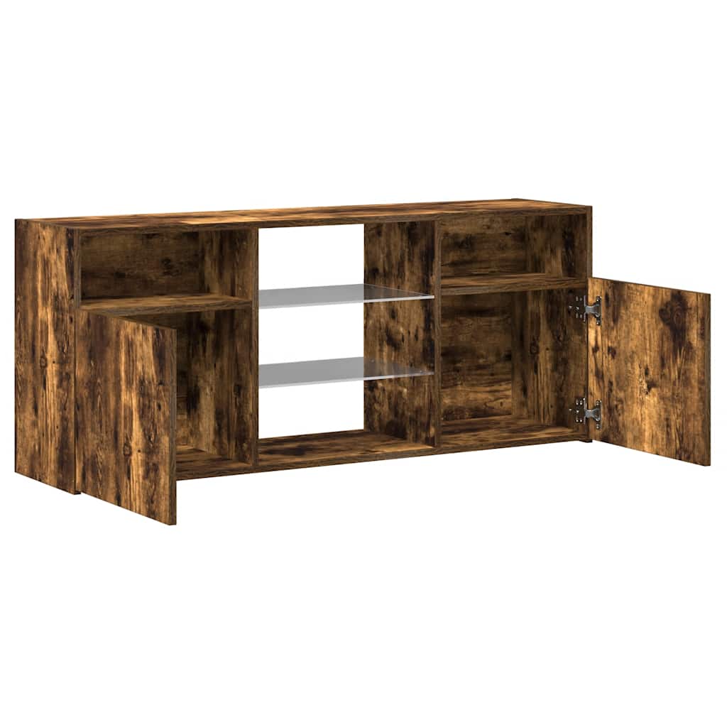 füstös tölgy színű LED-es TV-szekrény 120 x 30 x 50 cm