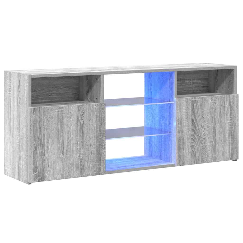 szürke sonoma színű LED-es TV-szekrény 120 x 30 x 50 cm