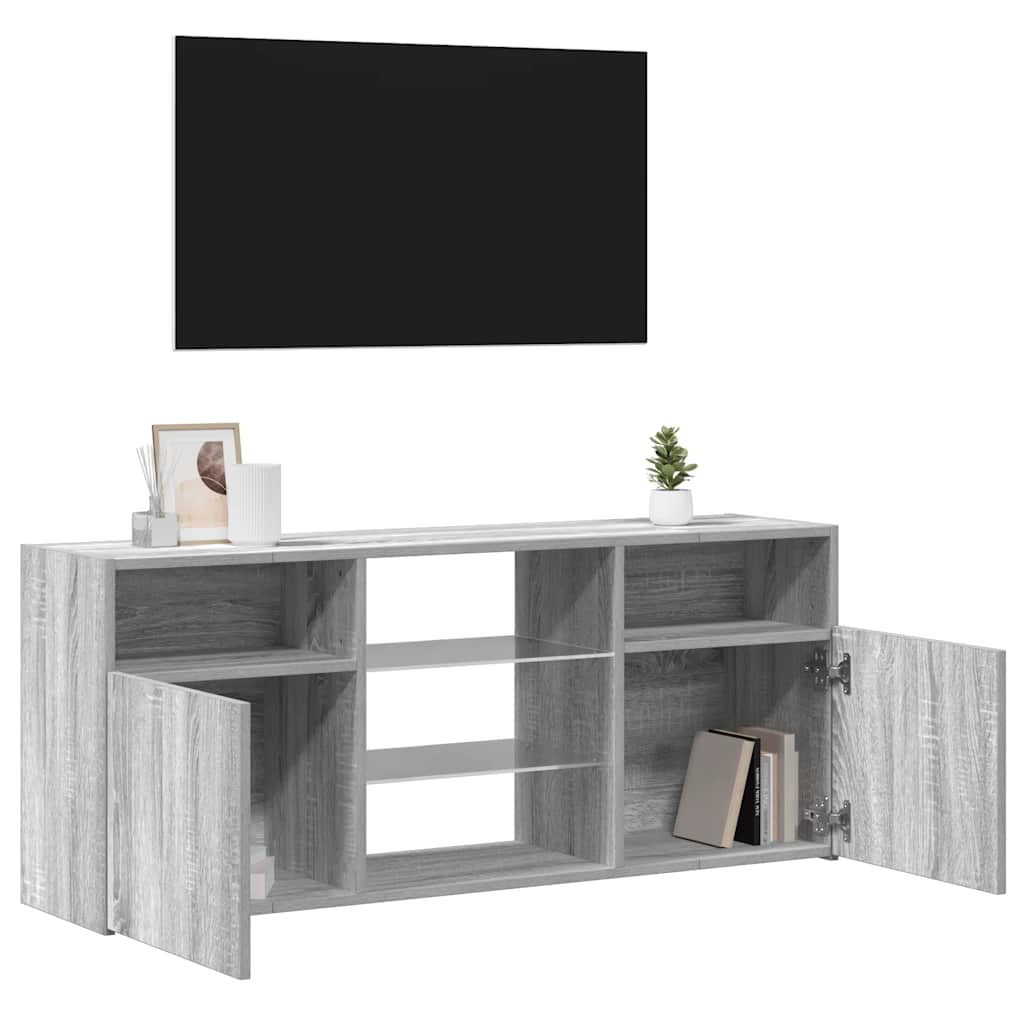 szürke sonoma színű LED-es TV-szekrény 120 x 30 x 50 cm