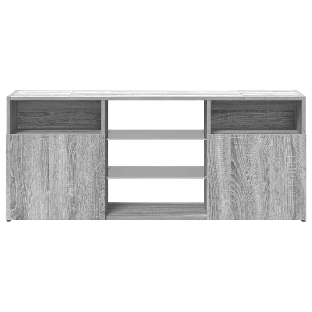 szürke sonoma színű LED-es TV-szekrény 120 x 30 x 50 cm