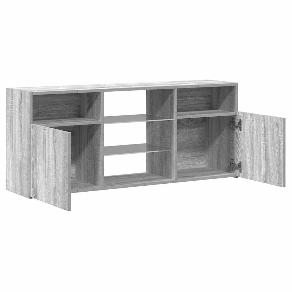 szürke sonoma színű LED-es TV-szekrény 120 x 30 x 50 cm
