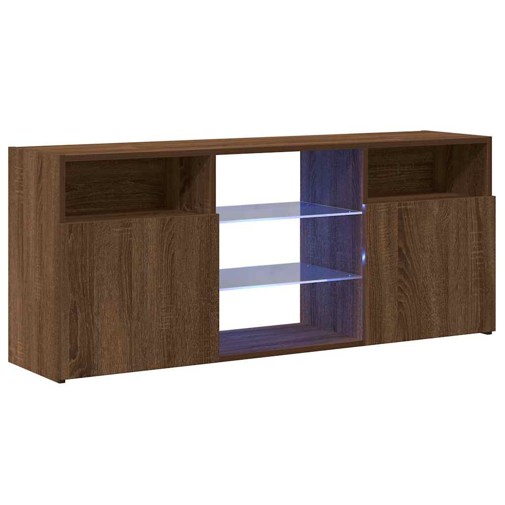 barna tölgy színű LED-es TV-szekrény 120x30x50 cm