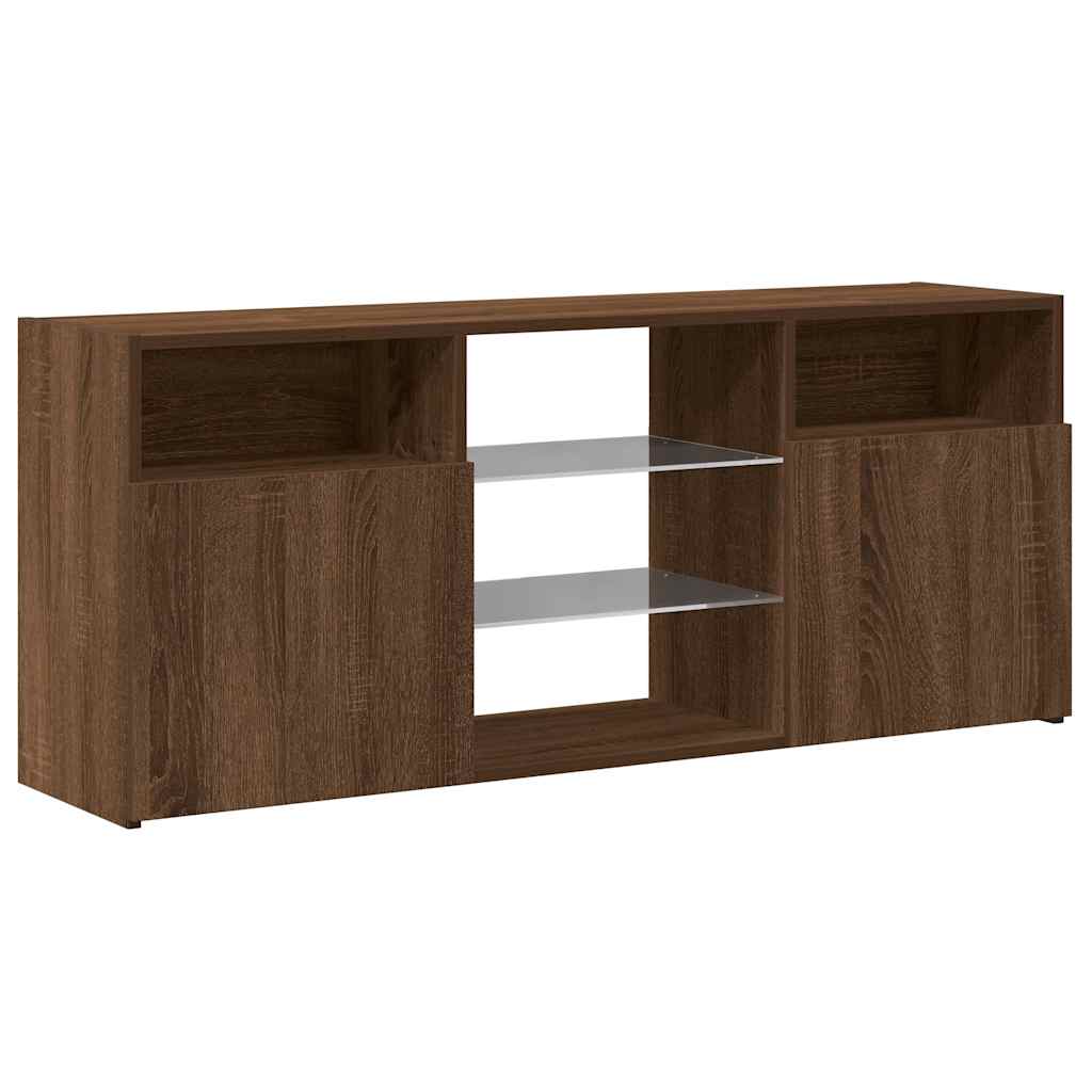 barna tölgy színű LED-es TV-szekrény 120x30x50 cm